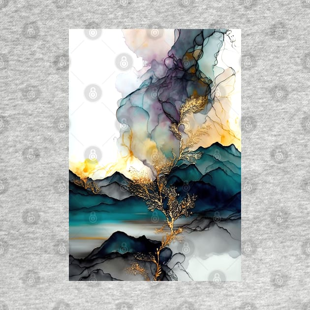 Mountain Eruption - Abstract Alcohol Ink Resin Art by inkvestor